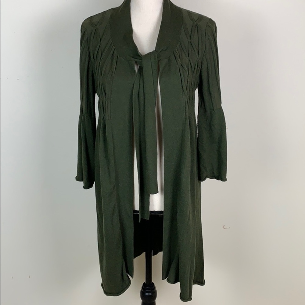 ⭐️🌸Chelsea & Violet green pleated long cardigan M